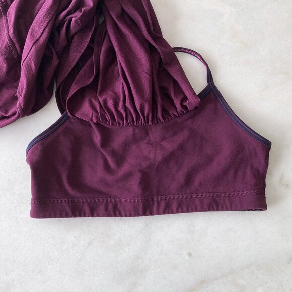 Like new! Lululemon No Limits Tank, yoga tank w/ inner built in sports bra plum - Picture 3 of 9